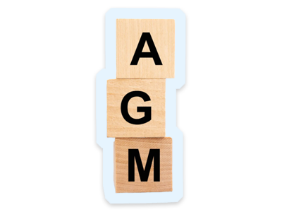 AGM Wooden letters spelling AGM