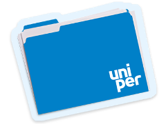 Forms A blue folder with Uniper on the front