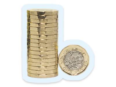 Scheme Pays A pile of pound coins