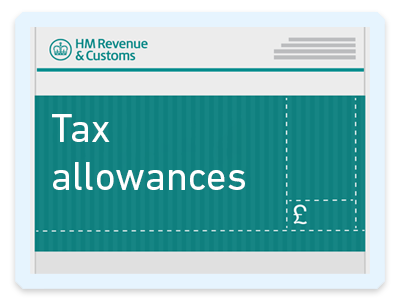 A green document with the words tax allowances written on it